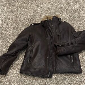 Calvin Klein Dark Brown Leather Jacket